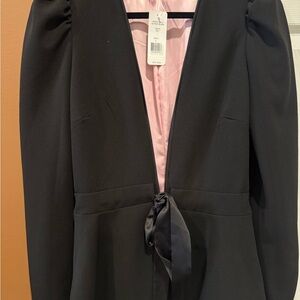 Bebe Black Tailored Blazer with Tie Closure